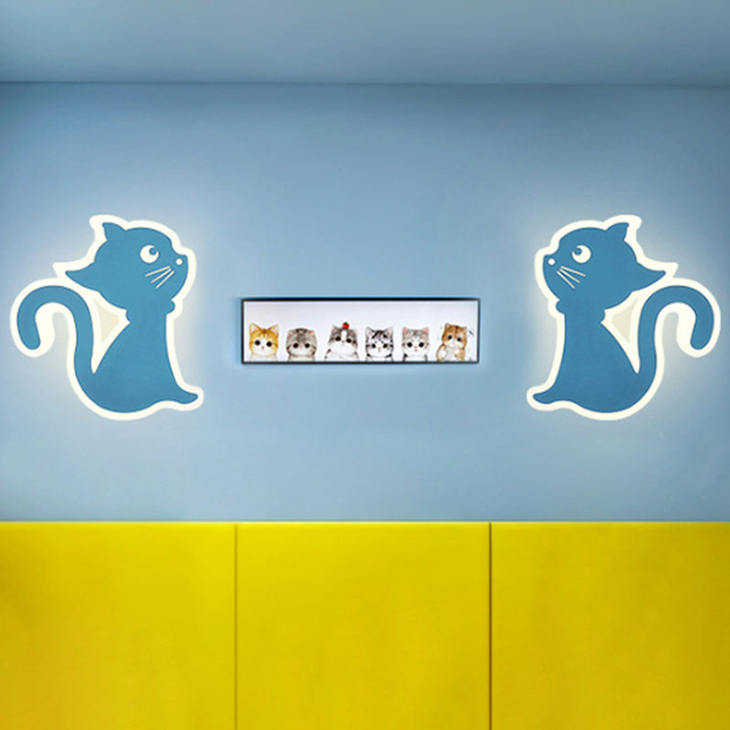 Skørter | Metal Slim Kitten Wall Lamp Animal Macaron Colorful Wall Lamp for Bedroom Kindergarten