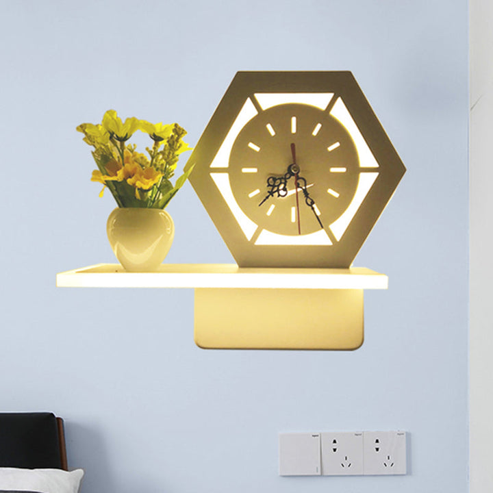 Skørter | Restaurant Café Wall Light with Shelf Acrylic Modern Creative Wall Light in White