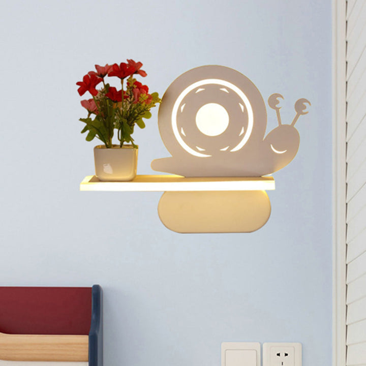 Skørter | Acrylic Wall Spotlight with Shelf Living Room Restaurant Modern Stylish Wall Lamp in White