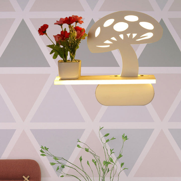 Skørter | Acrylic Wall Spotlight with Shelf Living Room Restaurant Modern Stylish Wall Lamp in White