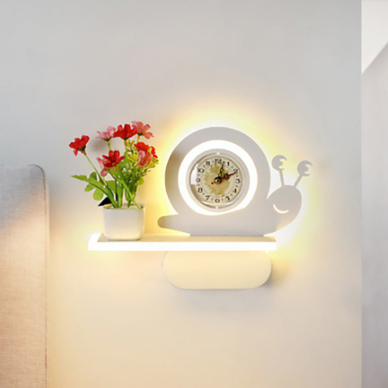 Skørter | Acrylic Wall Spotlight with Shelf Living Room Restaurant Modern Stylish Wall Lamp in White