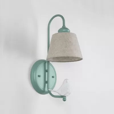 Skørter | Fabric tapered shadow wall lamp dining room 1 main macaron style wall lamp with vibrant decoration
