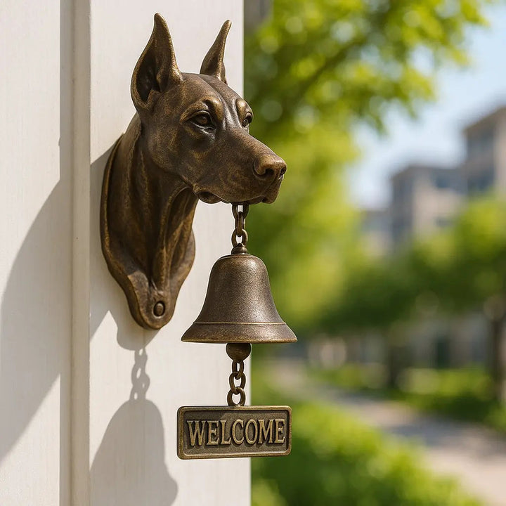Lisslune | Welcome Bell Shepherd Bronze – Elegant Wall Bell with German Shepherd Design