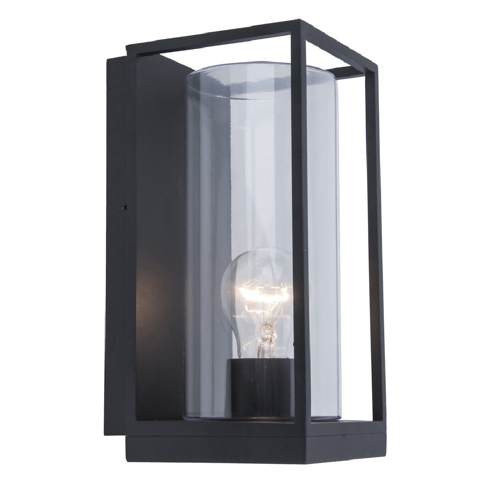 Lisslune | Lutec 5288803012 Flair Matt Black Outdoor Vintage Flush Lantern Wall Light