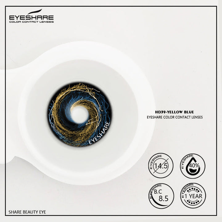 Rynx Cosplay HD39 Yellow Blue 14.5mm 1 Pair | 1 Year