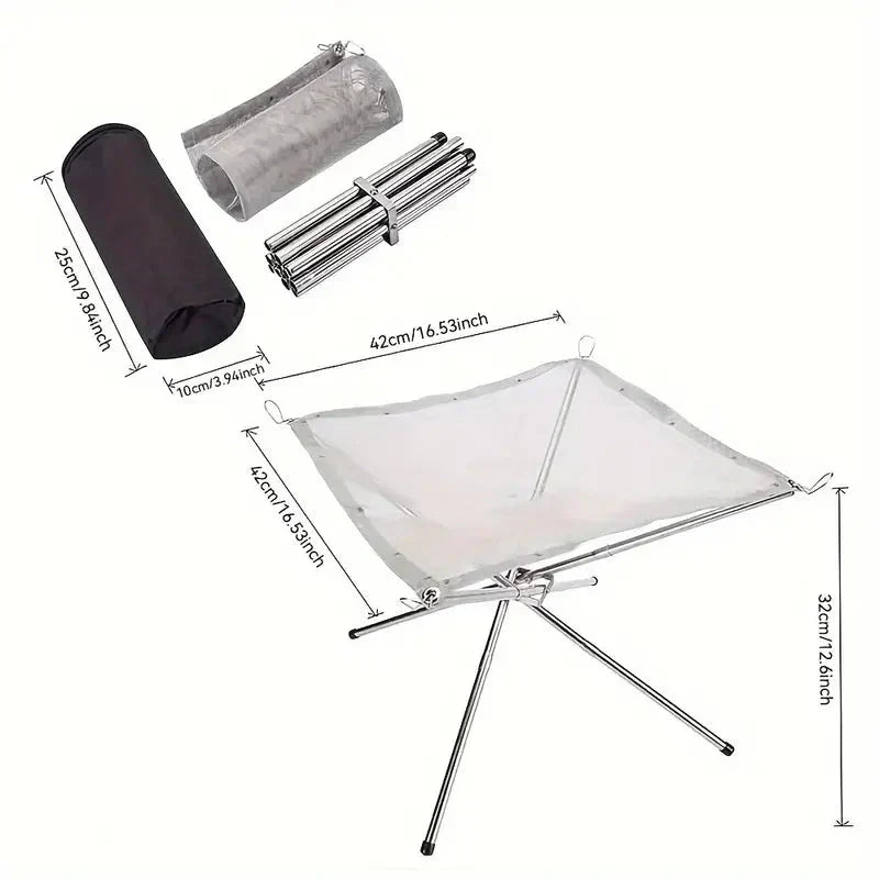 Lisslune | Foldable Fire Pit Stand – Portable Fire Pit for Camping & Outdoor