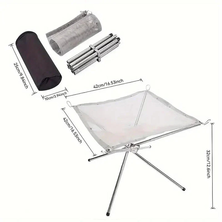 Lisslune | Foldable Fire Pit Stand – Portable Fire Pit for Camping & Outdoor