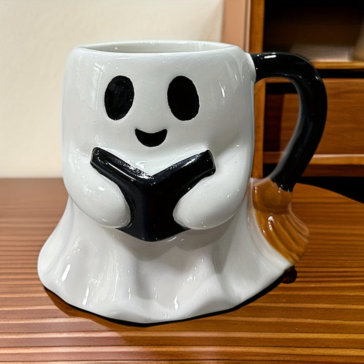 Lisslune | Halloween Ghost Mug – Ceramic Mug with Laughing Ghost Design