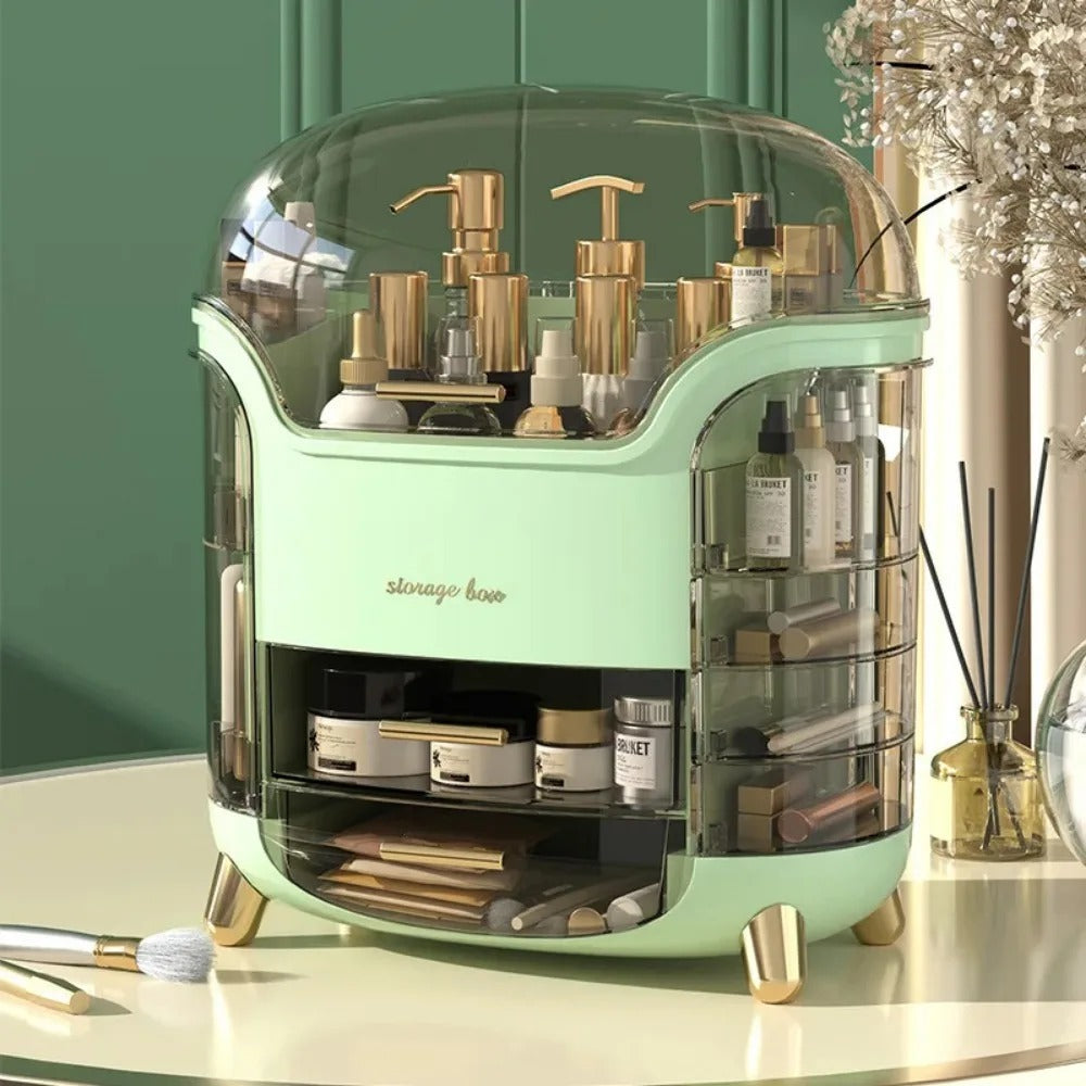 Lisslune | Luxury Transparent Makeup Organizer with Sliding Doors and Drawers