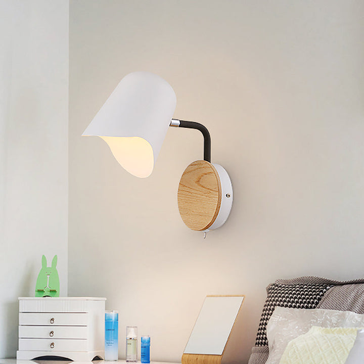Lisslune | Wall Mount Lamp made of Metal Nordic 1-Light White/Black Wall Light with Right Arm Angle