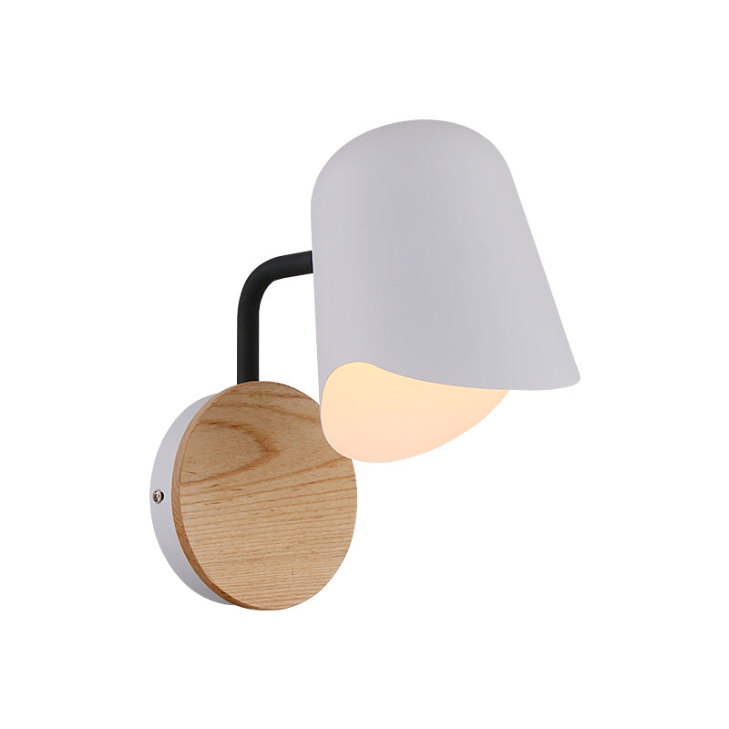 Lisslune | Wall Mount Lamp made of Metal Nordic 1-Light White/Black Wall Light with Right Arm Angle