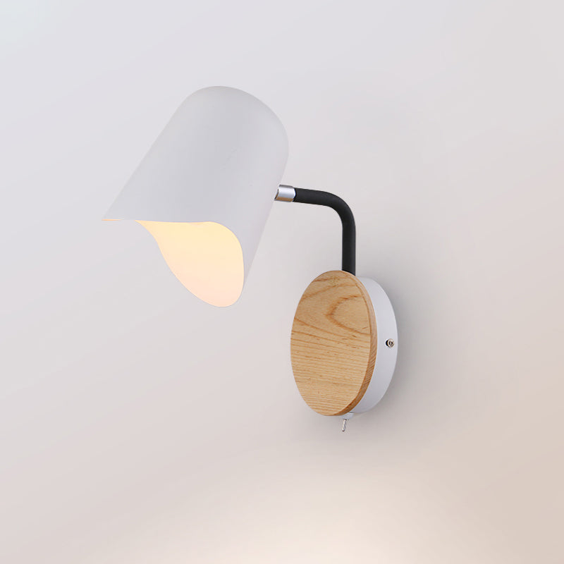 Lisslune | Wall Mount Lamp made of Metal Nordic 1-Light White/Black Wall Light with Right Arm Angle