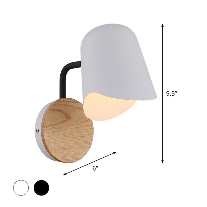 Lisslune | Wall Mount Lamp made of Metal Nordic 1-Light White/Black Wall Light with Right Arm Angle