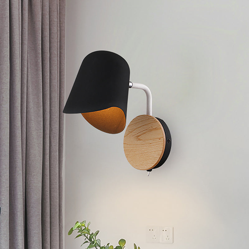 Lisslune | Wall Mount Lamp made of Metal Nordic 1-Light White/Black Wall Light with Right Arm Angle