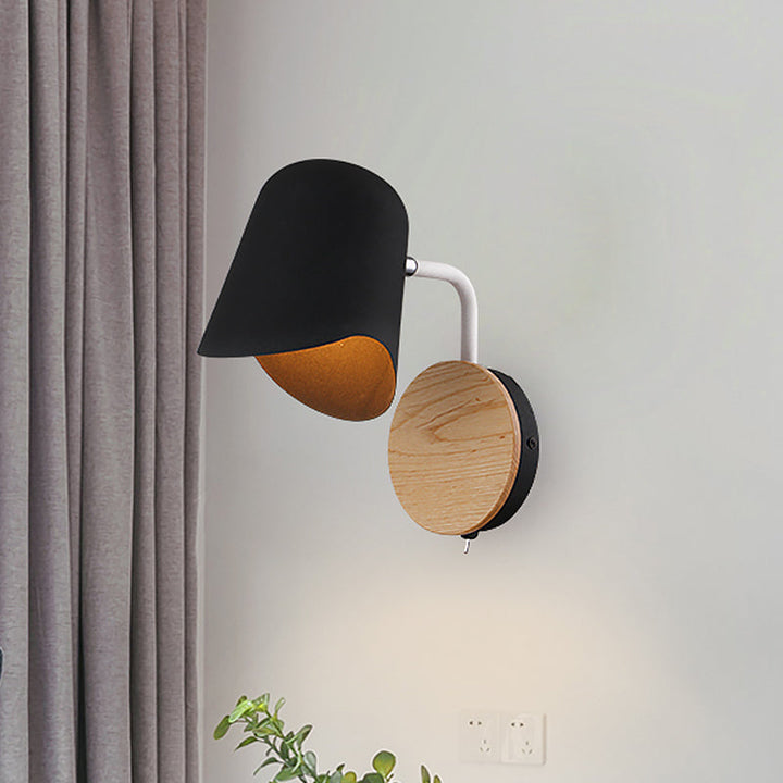 Lisslune | Wall Mount Lamp made of Metal Nordic 1-Light White/Black Wall Light with Right Arm Angle