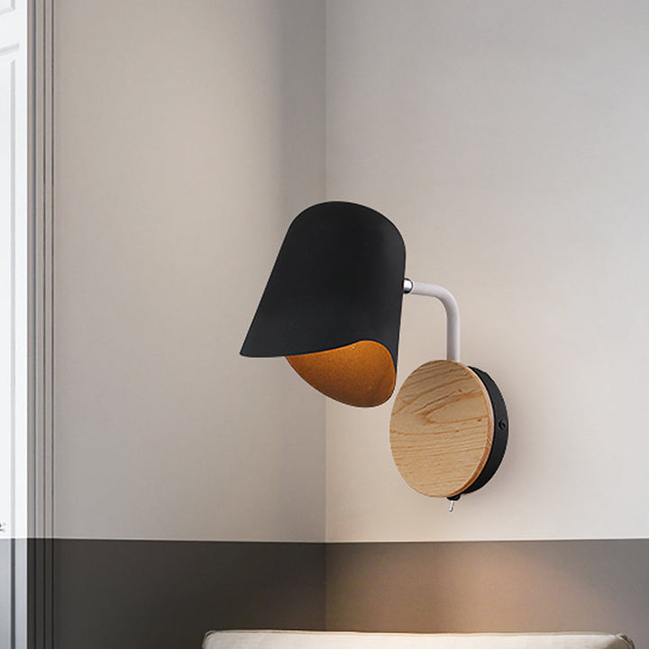 Lisslune | Wall Mount Lamp made of Metal Nordic 1-Light White/Black Wall Light with Right Arm Angle