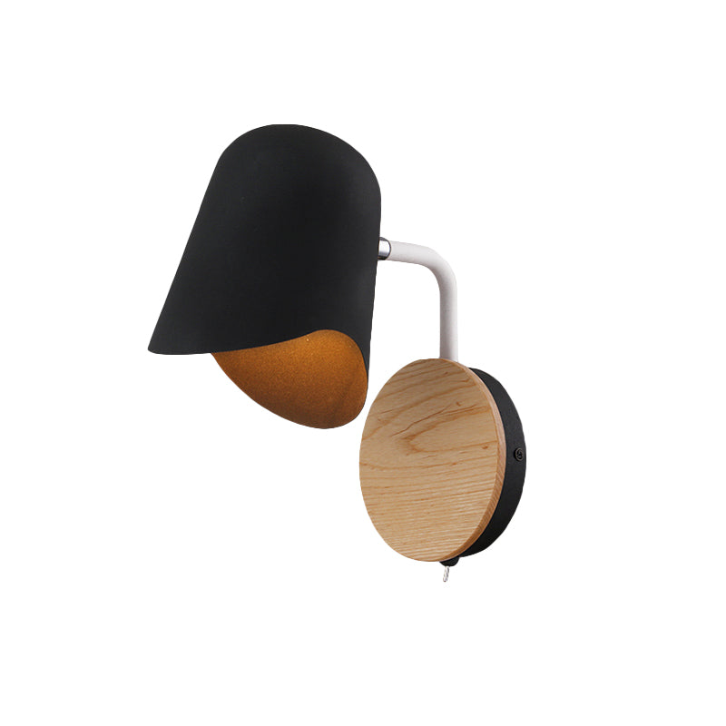 Lisslune | Wall Mount Lamp made of Metal Nordic 1-Light White/Black Wall Light with Right Arm Angle