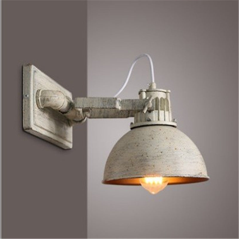 Skørter | Dome Metal Wall Mount Wall Light Antique 1 Head Living Room Adjustable Wall Light Fixture in White with Handle