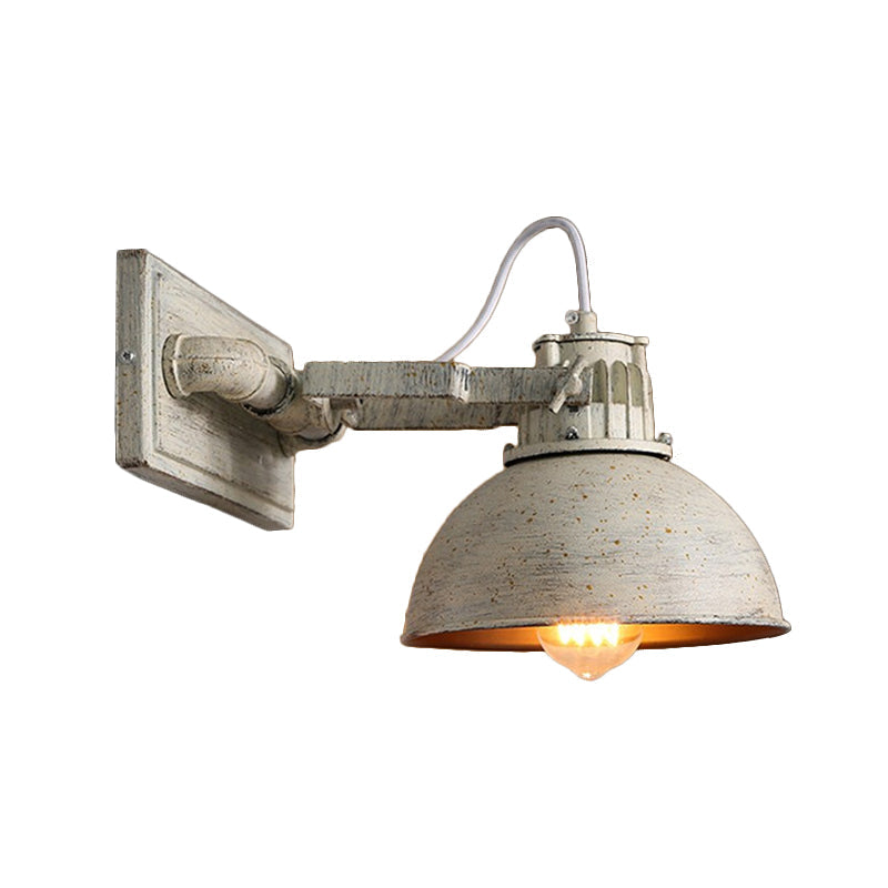 Skørter | Dome Metal Wall Mount Wall Light Antique 1 Head Living Room Adjustable Wall Light Fixture in White with Handle
