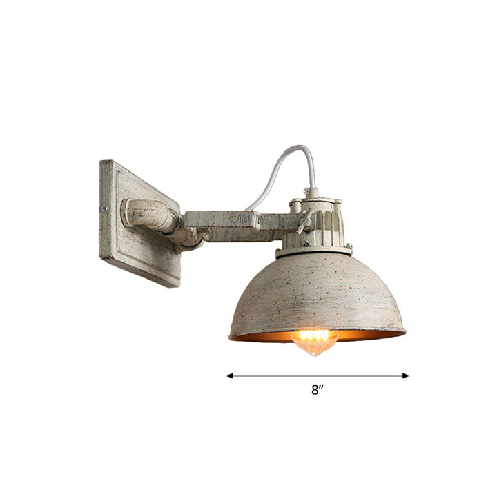 Skørter | Dome Metal Wall Mount Wall Light Antique 1 Head Living Room Adjustable Wall Light Fixture in White with Handle
