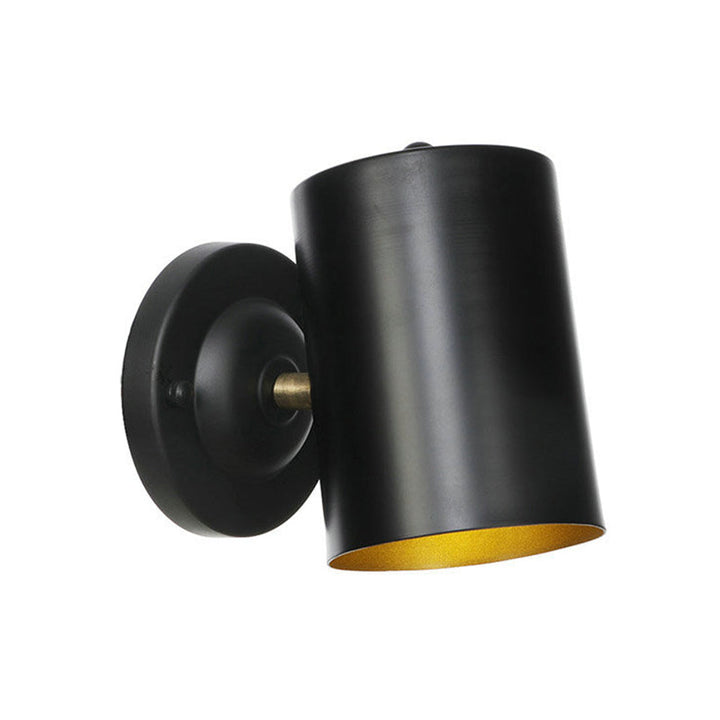 Lisslune | 1 Light Cylindrical Wall Lamp Fixture Farmhouse Black Finish Metal Wall Mount Wall Lamp for Bedside, 4"/6" W