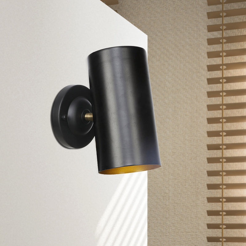 Lisslune | 1 Light Cylindrical Wall Lamp Fixture Farmhouse Black Finish Metal Wall Mount Wall Lamp for Bedside, 4"/6" W
