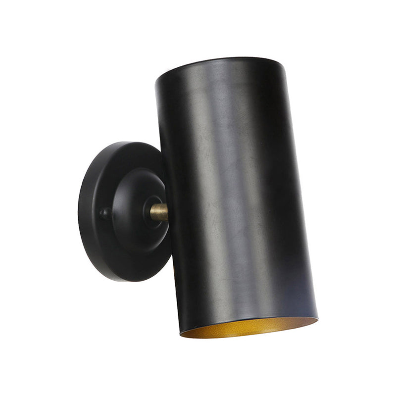 Lisslune | 1 Light Cylindrical Wall Lamp Fixture Farmhouse Black Finish Metal Wall Mount Wall Lamp for Bedside, 4"/6" W