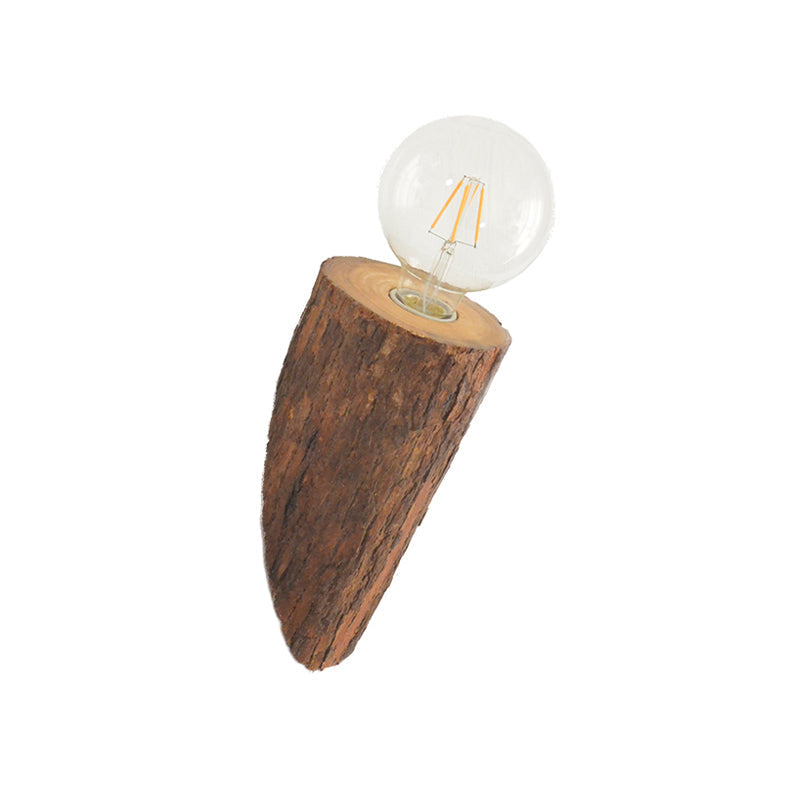 Lisslune | Shaped tube wood wall lighting unit country house 1-head living room wall-mounted wall lamp in brown