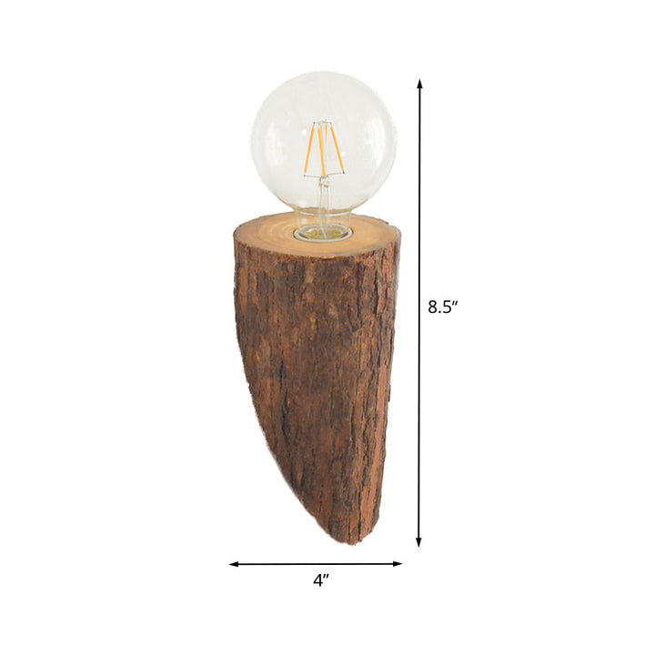 Lisslune | Shaped tube wood wall lighting unit country house 1-head living room wall-mounted wall lamp in brown