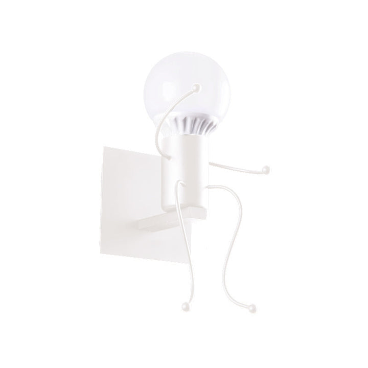 Lisslune | Black/White Human Shape Wall Lamp Art Deco Metallic 1/2-Cap Bedside Wall-mounted Lighting
