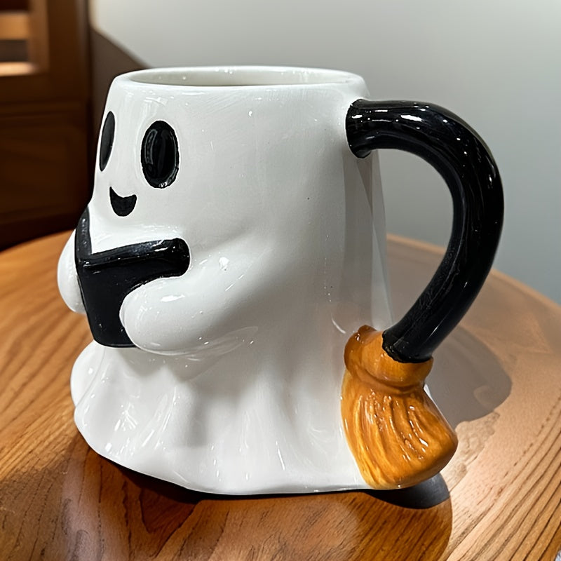 Lisslune | Halloween Ghost Mug – Ceramic Mug with Laughing Ghost Design