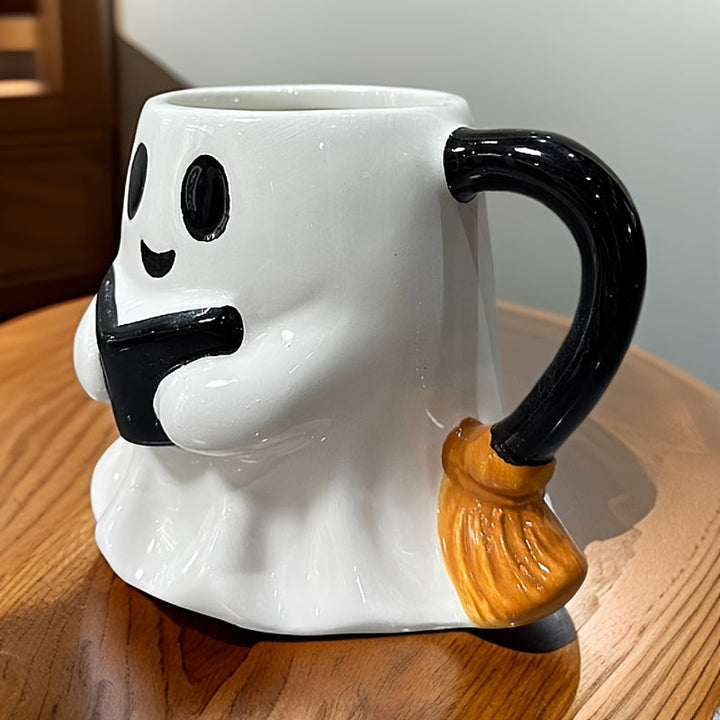 Lisslune | Halloween Ghost Mug – Ceramic Mug with Laughing Ghost Design