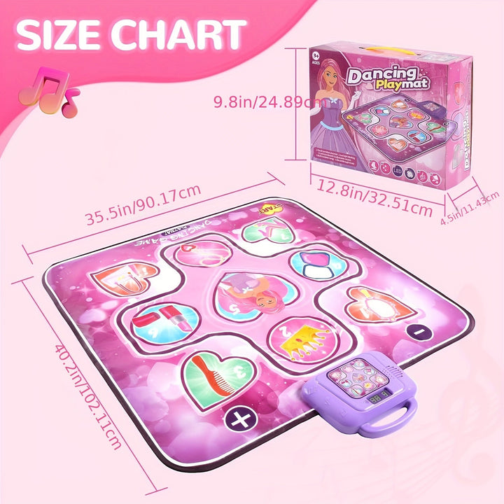 Lisslune | Pink Dance Mat for Children with Scoring Function and Rhythmic Game – Without TV – DanceFun Mat