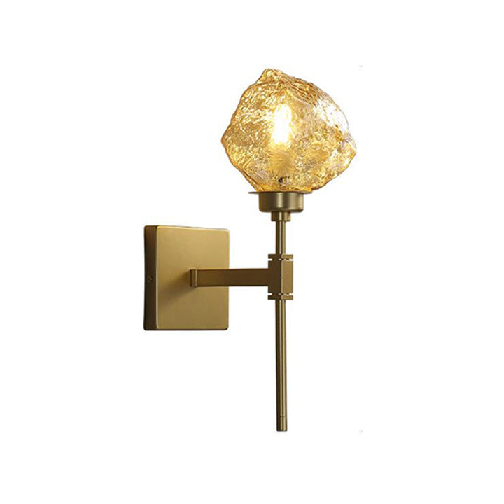 Skørter | Ice Block Living Room Wall Lamp Wall Lamp Traditional Metal 1 Head Smoke Grey/Amber Wall Lighting Fixture
