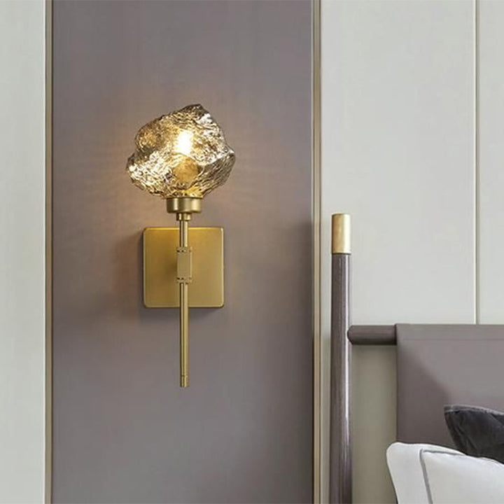 Skørter | Ice Block Living Room Wall Lamp Wall Lamp Traditional Metal 1 Head Smoke Grey/Amber Wall Lighting Fixture