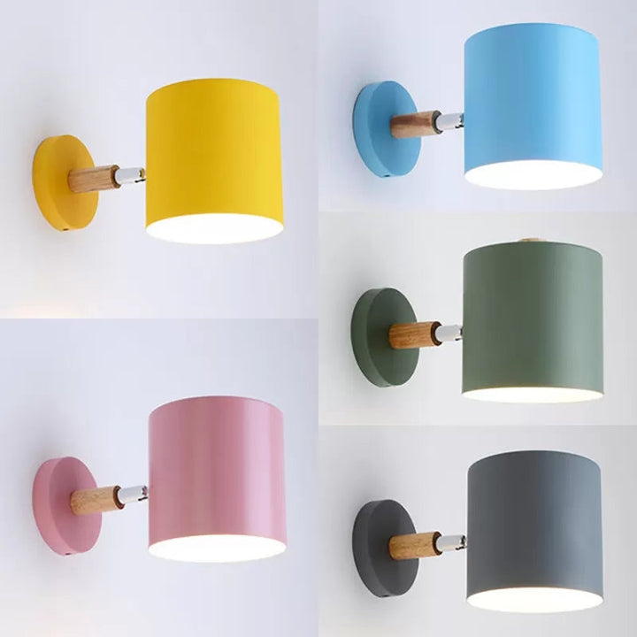 Skørter | Rotatable Cylinder Wall Lamp One Head Macaron Style Metal Wall Lamp for Children's Room