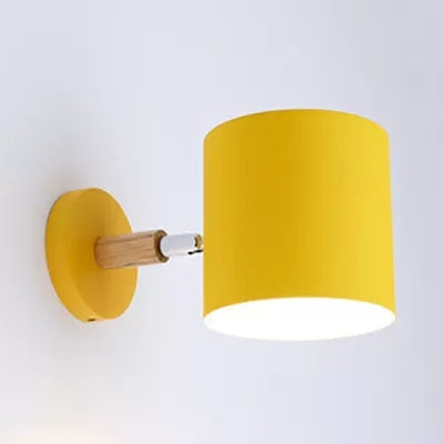 Skørter | Rotatable Cylinder Wall Lamp One Head Macaron Style Metal Wall Lamp for Children's Room