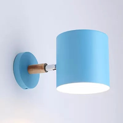 Skørter | Rotatable Cylinder Wall Lamp One Head Macaron Style Metal Wall Lamp for Children's Room