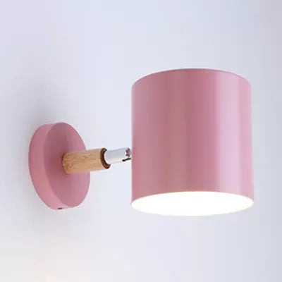 Skørter | Rotatable Cylinder Wall Lamp One Head Macaron Style Metal Wall Lamp for Children's Room