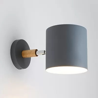 Skørter | Rotatable Cylinder Wall Lamp One Head Macaron Style Metal Wall Lamp for Children's Room