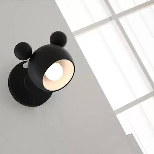 Skørter | Macaron Mouse Wall Light with Pull Chain 1 Head Metal Wall Lamp for Study Room