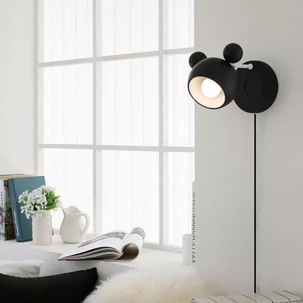 Skørter | Macaron Mouse Wall Light with Pull Chain 1 Head Metal Wall Lamp for Study Room