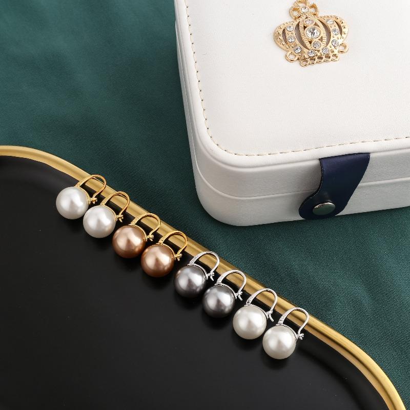 Lisslune | Black Pearl Earrings  Available in White Champagne Grey Gold and Black  Pearl Dangle Earrings