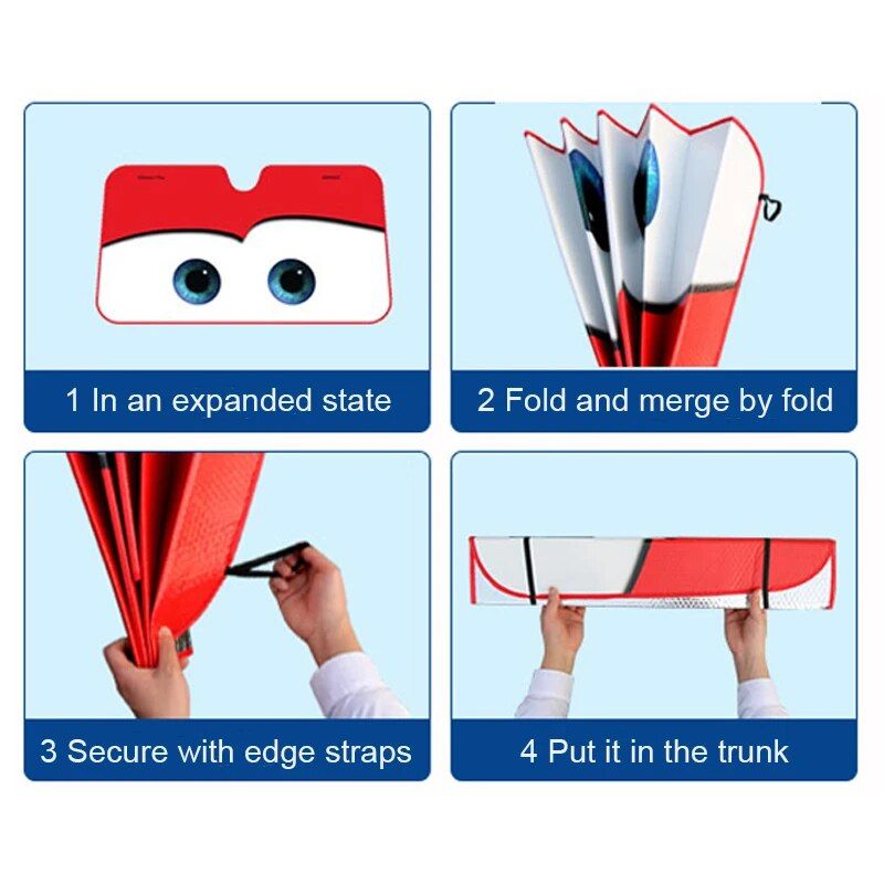 Lisslune | Aluminum foil car sunshade with heated eyes design – windshield sun protector