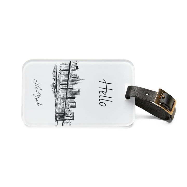 Lisslune | Elegant Adjustable Acrylic Luggage Tag Duo with Premium Leather Straps