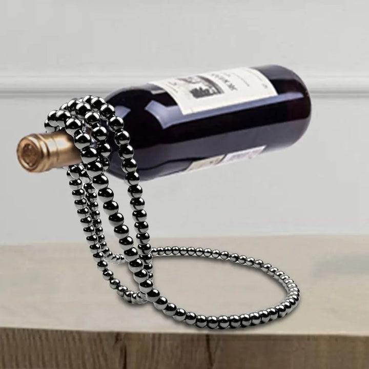 Lisslune | Pearl necklace wine rack hanging system metal resin wine holder cabinet bar decoration wine bottle holder perfect wine gifts