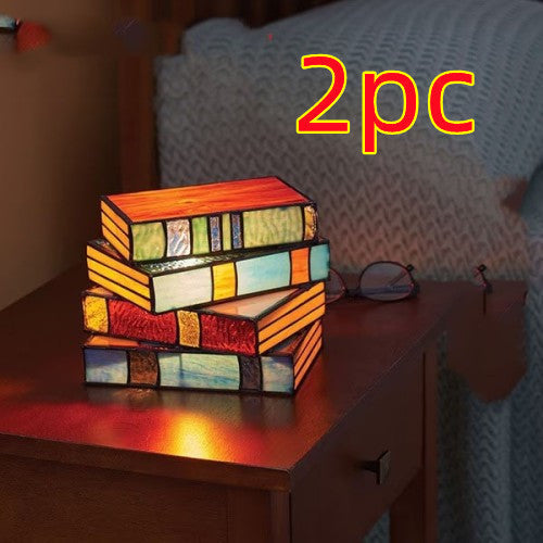 Lisslune | Desk lamp with stacked books