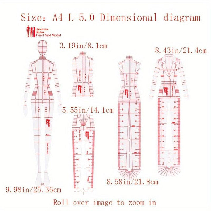 Lisslune | Fashion Designer's Acrylic Sketch Line - Ultimate Guide for Human Figures and Clothing Designs