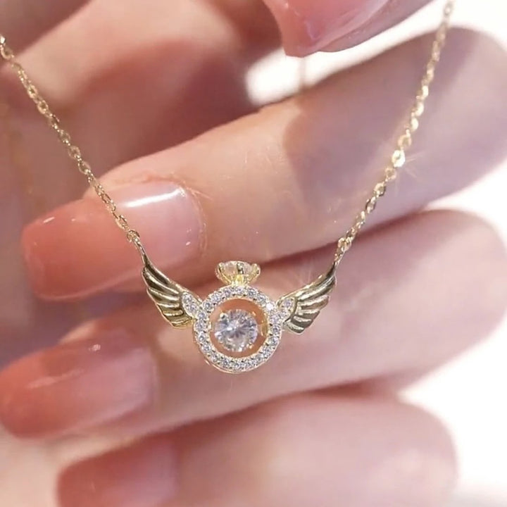 Lisslune | Angel Wings Necklace – Titanium Steel Pendant with Strass