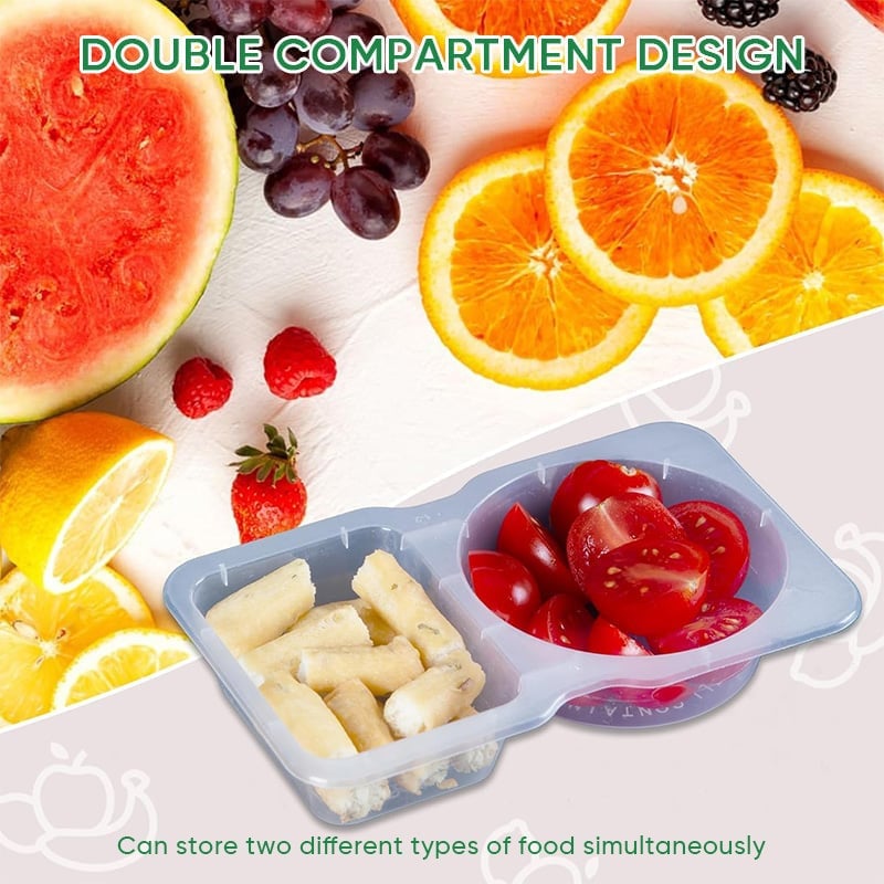 Lisslune | Double Compartment Snack Containers with Lids